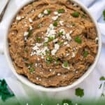 refried beans made in the pressure cooker in a bowl
