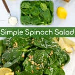 ingredients to make a simple spinach salad, a perfect side for any meal