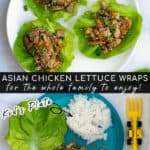adult and kid plate showing the chicken lettuce wraps served