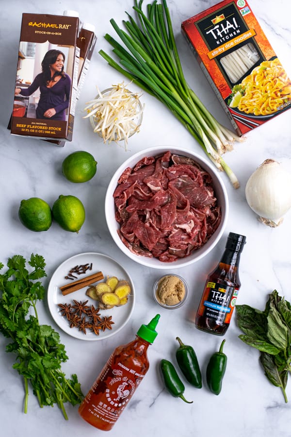 all of the ingredients needed to make pho in the crockpot