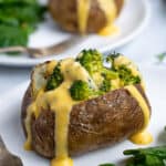 pinterest pin for broccoli and cheese baked potatoes