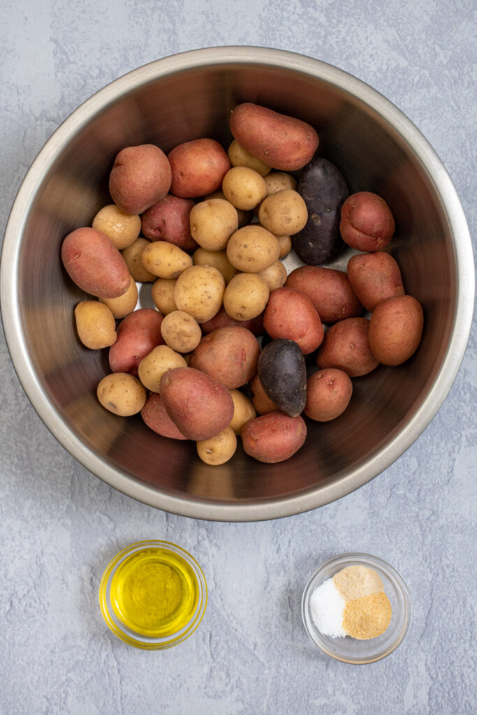 Ingredients needed to make the best air fryer baby potatoes.